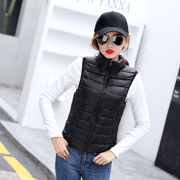 fyyiyi women's sleeveless thin down jacket 2019 korean new slim short vest jackets office lady temperament down coats plus size, Black
fyyiyi women's sleeveless thin down jacket 2019 korean new slim short vest jackets office lady temperament down coats plus size, Black