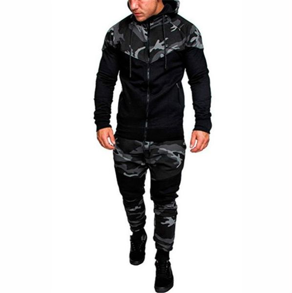 mens fashion hooded tracksuits camouflage designer panelled hoodies pants 2pcs clothing sets pullover outfits mens clothes, Gray
mens fashion hooded tracksuits camouflage designer panelled hoodies pants 2pcs clothing sets pullover outfits mens clothes, Gray