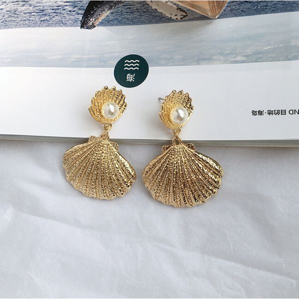 stud earrings gold pearl scalloped design pendant earrings for women temperament jewelry earrings valentine day gifts, Silver
stud earrings gold pearl scalloped design pendant earrings for women temperament jewelry earrings valentine day gifts, Silver
