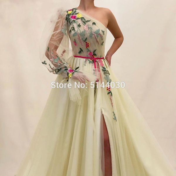 yellow evening dresses one shoulder long sleeves slit tulle flowers islamic dubai kaftan saudi arabic evening gown prom dress, White;black
yellow evening dresses one shoulder long sleeves slit tulle flowers islamic dubai kaftan saudi arabic evening gown prom dress, White;black