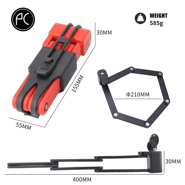 pcycling bicycle lock stainless alloy steel folding mtb road bike anti-theft anti-hydraulic shear key accessories bike locks 
pcycling bicycle lock stainless alloy steel folding mtb road bike anti-theft anti-hydraulic shear key accessories bike locks