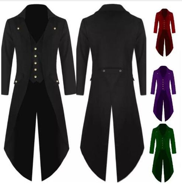 men long jacket coat punk retro tuxedo wedding autumn fashion solid button club, White;black
men long jacket coat punk retro tuxedo wedding autumn fashion solid button club, White;black
