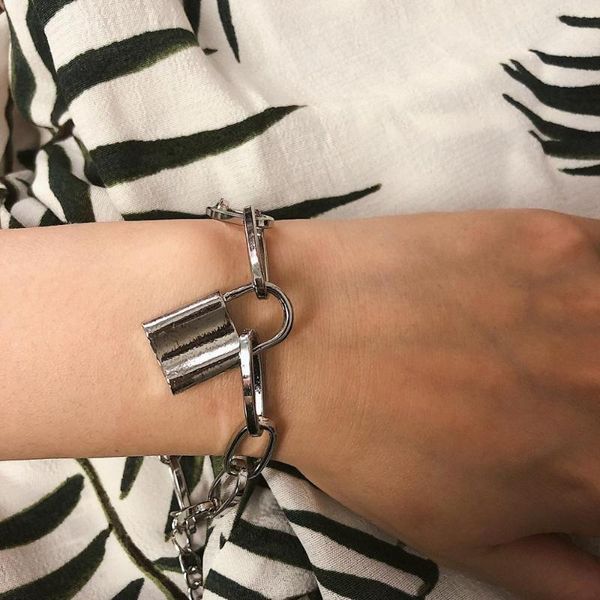 punk fashion gothic geometric simple link chain bracelets antique silver color metal lock charm bracelets wristband women lady, Black
punk fashion gothic geometric simple link chain bracelets antique silver color metal lock charm bracelets wristband women lady, Black