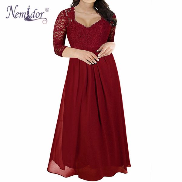 nemidor women elegant lace deep v-neck chiffon party dress vintage 3/4 sleeve plus size 8xl 9xl long maxi dress, Black;gray
nemidor women elegant lace deep v-neck chiffon party dress vintage 3/4 sleeve plus size 8xl 9xl long maxi dress, Black;gray