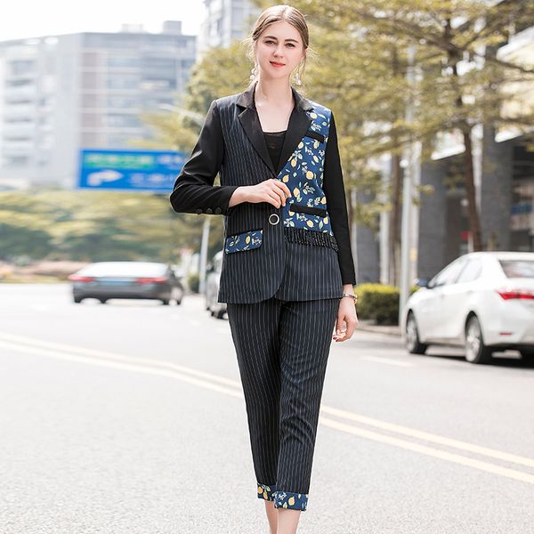 2019 winter office lady women normal full sleeve v_neck blazers +pants female striped suits, White
2019 winter office lady women normal full sleeve v_neck blazers +pants female striped suits, White