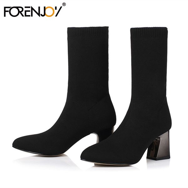 forenjoy 2019 sock boots knitting stretch boots high heels for women fashion shoes spring autumn ankle booties female, Black
forenjoy 2019 sock boots knitting stretch boots high heels for women fashion shoes spring autumn ankle booties female, Black