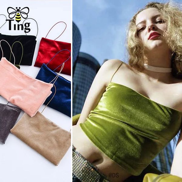 tingfly women basic casual velvet crop camis tanks summer thin strap short camisole crop lady girl streetwear chic, White
tingfly women basic casual velvet crop camis tanks summer thin strap short camisole crop lady girl streetwear chic, White