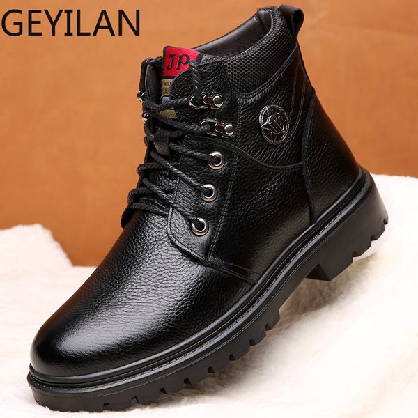 genuine leather men boots fashion winter ankle boots plush warm snow outdoor oxfords working winter men shoes o4, Black
genuine leather men boots fashion winter ankle boots plush warm snow outdoor oxfords working winter men shoes o4, Black