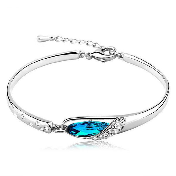 925 sterling silver blue crystal bracelet women fashion elegant jewelry 2020 new, Black
925 sterling silver blue crystal bracelet women fashion elegant jewelry 2020 new, Black