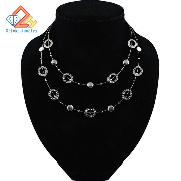 charm two layer necklace european and american fashion jewelry big cable linking wholesale, Black
charm two layer necklace european and american fashion jewelry big cable linking wholesale, Black