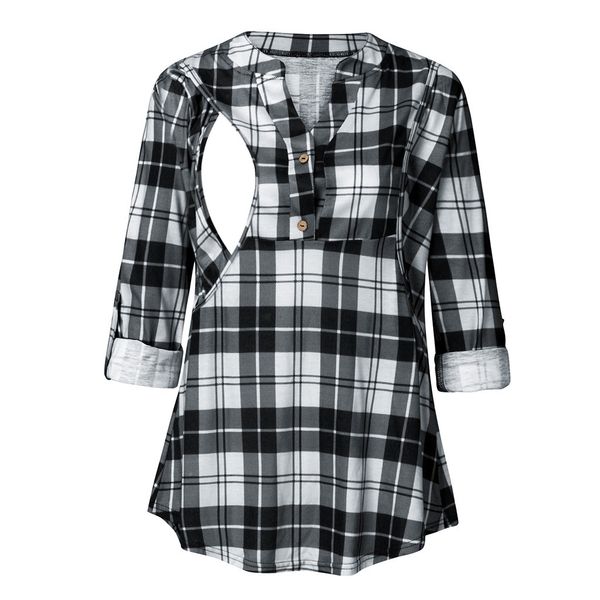 telotuny women's long sleeve nursing maternity plaid blouse v-neck clothes pregnant t-shirt breastfeeding shirt zo21, White
telotuny women's long sleeve nursing maternity plaid blouse v-neck clothes pregnant t-shirt breastfeeding shirt zo21, White
