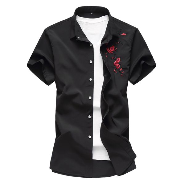 embroidered plum pattern fashion casual short sleeve shirt summer high-quality camisa masculina soft comfortable men shirt -7xl, White;black
embroidered plum pattern fashion casual short sleeve shirt summer high-quality camisa masculina soft comfortable men shirt -7xl, White;black
