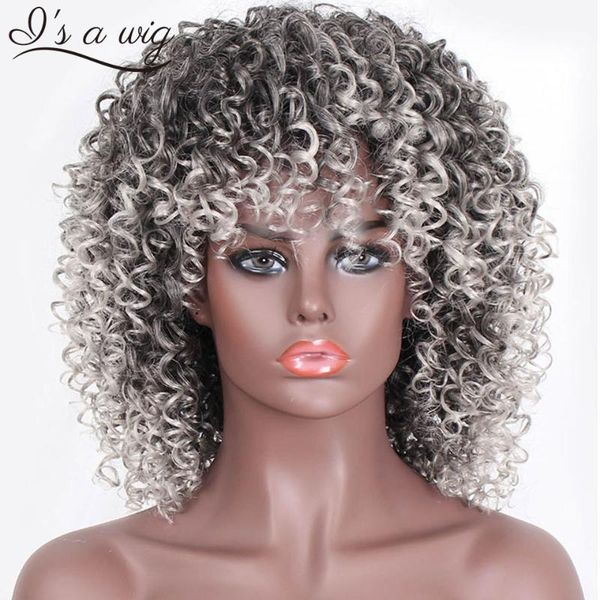 я это парик afro kinky завитых парик синтетический короткая с челкой mixed черной и серой для чернокожих женщин высокой температуры волос, Black
я это парик afro kinky завитых парик синтетический короткая с челкой mixed черной и серой для чернокожих женщин высокой температуры волос, Black