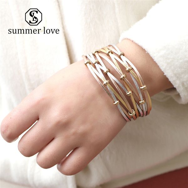 fashion gold silver beads leather charm bracelets bangles for women men multiple woven bracelet jewelry gift, Black
fashion gold silver beads leather charm bracelets bangles for women men multiple woven bracelet jewelry gift, Black