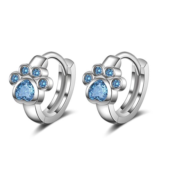 girl's cute cat claw footprint hoop earrings for women light blue crystal stone small huggies earring lovely ear jewelry, Golden;silver
girl's cute cat claw footprint hoop earrings for women light blue crystal stone small huggies earring lovely ear jewelry, Golden;silver