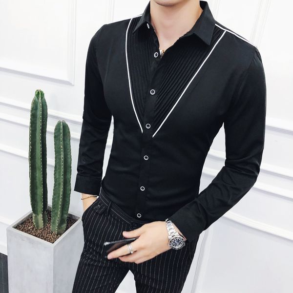 модные мужские рубашки с длинным рукавом slim fit men shirt молодежный сплошной цвет повседневная рубашка высококачественные однобортные бел, White;black
модные мужские рубашки с длинным рукавом slim fit men shirt молодежный сплошной цвет повседневная рубашка высококачественные однобортные бел, White;black