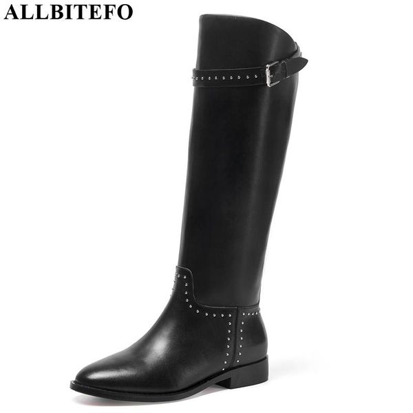 allbitefo brand genuine leather buckle pure color boots comfortable fashion boots autumn winter women long, Black
allbitefo brand genuine leather buckle pure color boots comfortable fashion boots autumn winter women long, Black