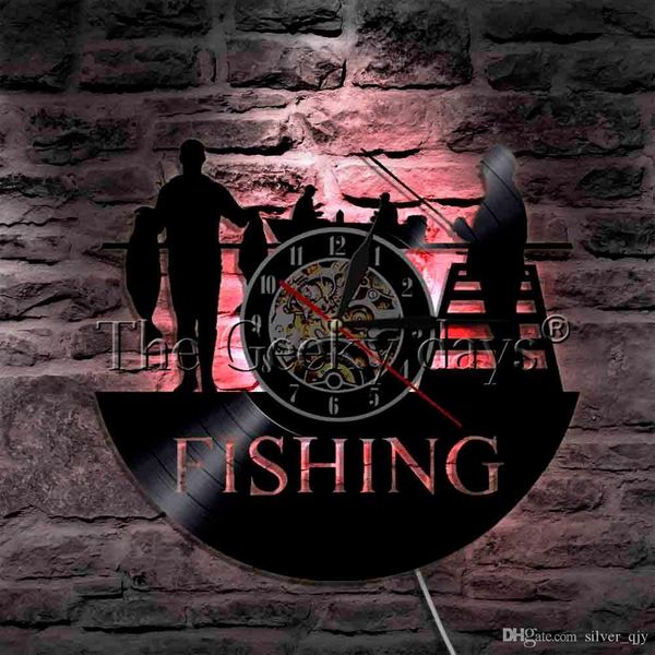 1piece go fishing wall clock vinyl lp record time clock led time clock vintage timepiece for fisher gift
1piece go fishing wall clock vinyl lp record time clock led time clock vintage timepiece for fisher gift