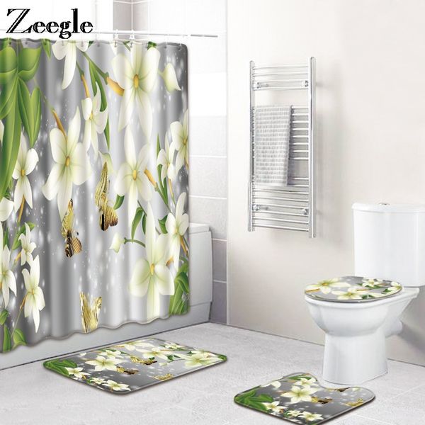 floral printed shower curtain for bathroom bath mat set modern bathroom carpet polyester curtain accessories for toilet
floral printed shower curtain for bathroom bath mat set modern bathroom carpet polyester curtain accessories for toilet