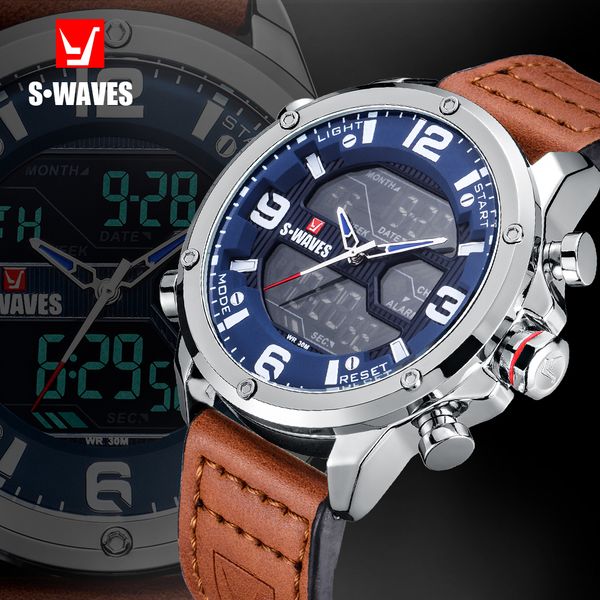 luxuryswaves leather watch men military dual display fashion lcd relojes para hombre waterproof unique luxury alarm clock mens watches, Slivery;brown
luxuryswaves leather watch men military dual display fashion lcd relojes para hombre waterproof unique luxury alarm clock mens watches, Slivery;brown