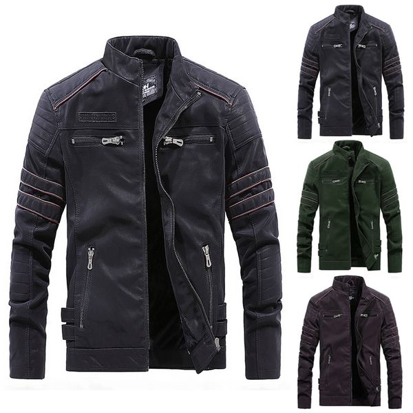 men outwear jackets pu leather coat zipper pocket long sleeve warm for winter fdx99, Black;red
men outwear jackets pu leather coat zipper pocket long sleeve warm for winter fdx99, Black;red
