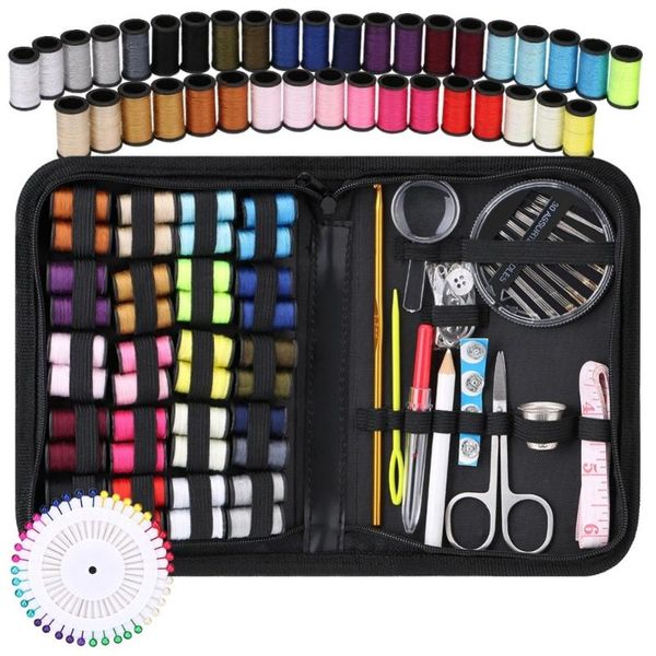 128pcs/set travel sewing box kit sewing thread stitches knitting needles tools cloth buttons craft scissor christmas mom gifts, Black
128pcs/set travel sewing box kit sewing thread stitches knitting needles tools cloth buttons craft scissor christmas mom gifts, Black