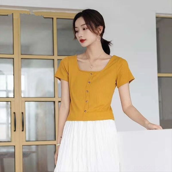 short-sleeved t-shirt female 2020 summer square collar all-match solid color slim short clavicle hong kong flavor t-shirt ins top, White
short-sleeved t-shirt female 2020 summer square collar all-match solid color slim short clavicle hong kong flavor t-shirt ins top, White