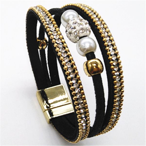 pearl rhinestone beads black purple multilayer statement trendy leather bracelets women fashion girl cuff bangle female jewelry, White
pearl rhinestone beads black purple multilayer statement trendy leather bracelets women fashion girl cuff bangle female jewelry, White