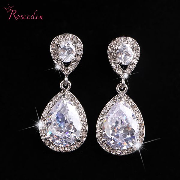 sparkling rhinestone fashion earrings jewelry clear crystal women wedding dangle earrings wedding bridal earings newre433, Silver 
sparkling rhinestone fashion earrings jewelry clear crystal women wedding dangle earrings wedding bridal earings newre433, Silver
