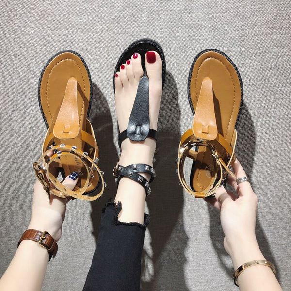 new 2019 designer slides ankle strap gladiator women designer sandals designer flip flops rivets party shoes, Black
new 2019 designer slides ankle strap gladiator women designer sandals designer flip flops rivets party shoes, Black