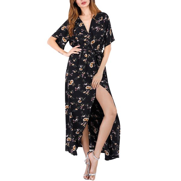 summer women's dress korean style fashion v-neck ladies long dress casual half sleeve dot female new 2019, Black;gray
summer women's dress korean style fashion v-neck ladies long dress casual half sleeve dot female new 2019, Black;gray