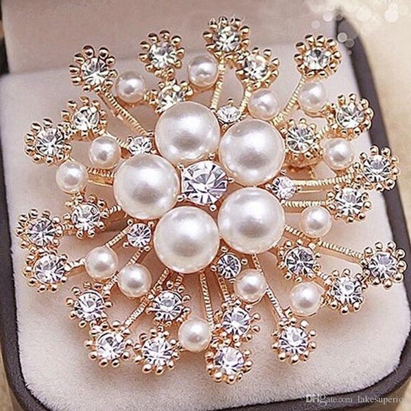 women fahsion snowflake pearl rhinestone brooch 4.5*4.5cm gold silver flower lapel pin jewelry accessories gift for love friends, Gray
women fahsion snowflake pearl rhinestone brooch 4.5*4.5cm gold silver flower lapel pin jewelry accessories gift for love friends, Gray