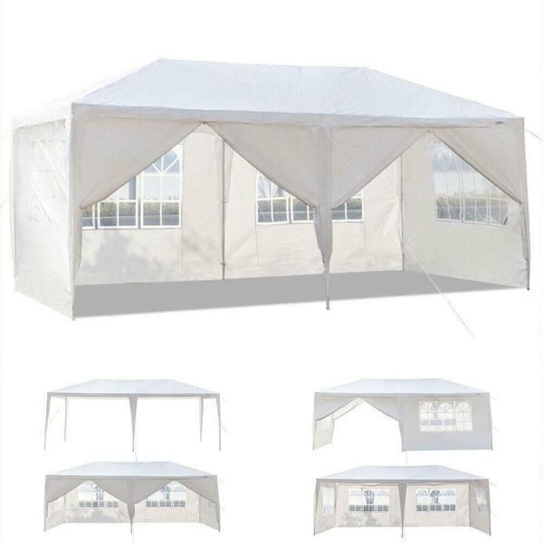 

10'x20' белый открытый навес беседки свадебная вечеринка палатка 6 съемных оконных стен