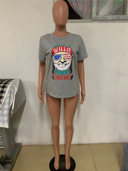women designer tshirt chrismas print crew neck loose casual summer fashion office lady streetwear tees, White
women designer tshirt chrismas print crew neck loose casual summer fashion office lady streetwear tees, White