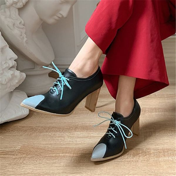 pxelena vogue contrast color 2020 spring autumn women pumps high heel lace up office lady dress party work shoes plus size 34-42, Black
pxelena vogue contrast color 2020 spring autumn women pumps high heel lace up office lady dress party work shoes plus size 34-42, Black
