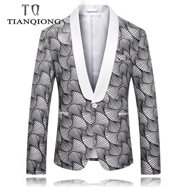 tian qiong slim fit mens 2019 spring blazer jacket shawl collar men blazer designs fashion printed party prom stage blazers, White;black
tian qiong slim fit mens 2019 spring blazer jacket shawl collar men blazer designs fashion printed party prom stage blazers, White;black
