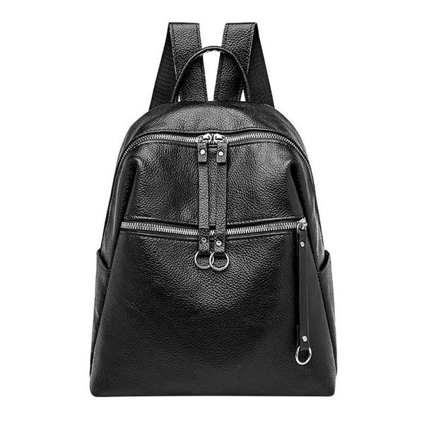 fashion women backpacks soft pu leather backpack shoulder daypack female rucksack mochilas mujer casual school bag for girl