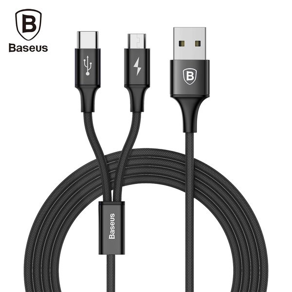 baseus rapid series 2 in 1 micro usb + type-c connector 3a fast charging data transfer cable 1.2m
baseus rapid series 2 in 1 micro usb + type-c connector 3a fast charging data transfer cable 1.2m