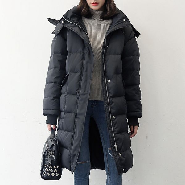 2019 winter 90% white content down coat women fashion snow parkas long winterproof jacket 075, Black
2019 winter 90% white content down coat women fashion snow parkas long winterproof jacket 075, Black