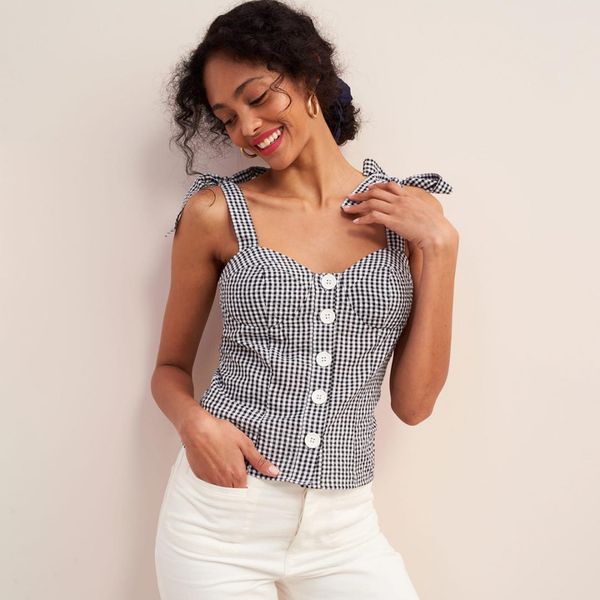 vintage plaid sleeveless strap vest camisole 2019 summer slim club crop women camis tank beach blusas, White
vintage plaid sleeveless strap vest camisole 2019 summer slim club crop women camis tank beach blusas, White