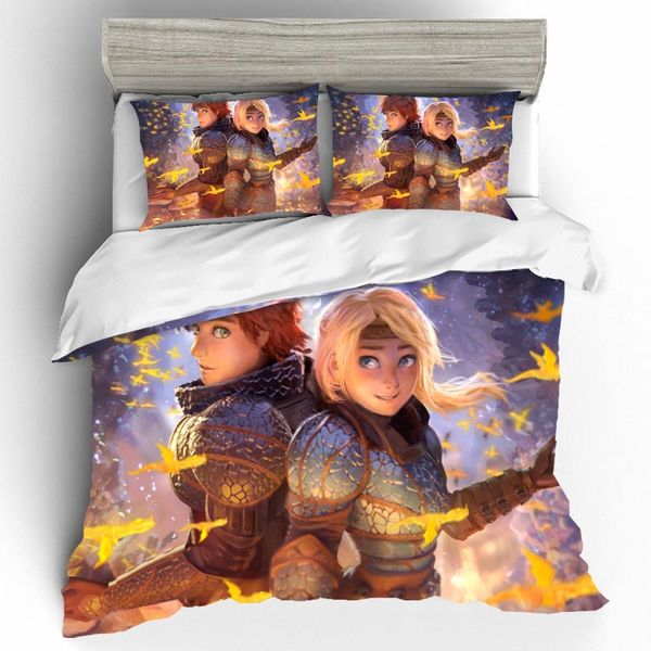 how to train your dragon 3d printing bedding sets duvet cover bed sheets pillowcases bed linen king bedding set home textile