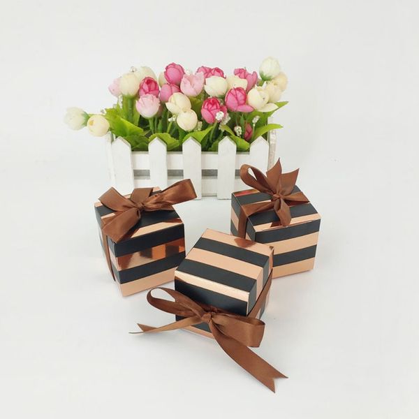 rose gold black stripes candy box square cardboard packaging box with silk ribbon wedding favors gift box supplies
rose gold black stripes candy box square cardboard packaging box with silk ribbon wedding favors gift box supplies