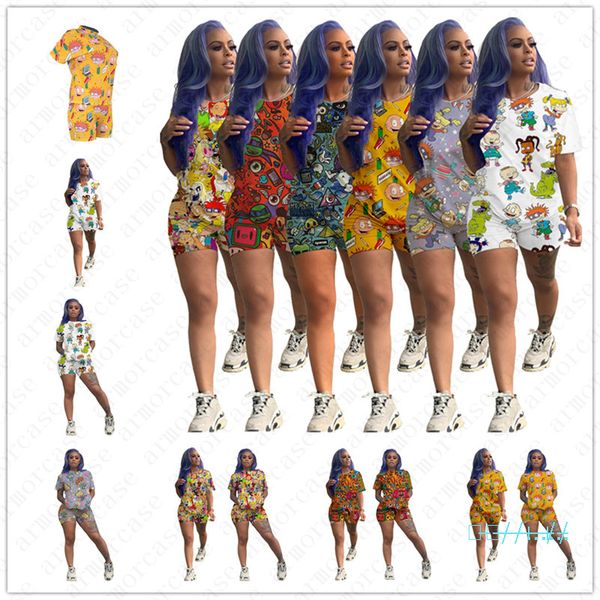 women designer tracksuit summer shorts outfits cartoon print t-shirt + shorts pants sportswear 2 piece sport suit home clothes d5703, Gray
women designer tracksuit summer shorts outfits cartoon print t-shirt + shorts pants sportswear 2 piece sport suit home clothes d5703, Gray