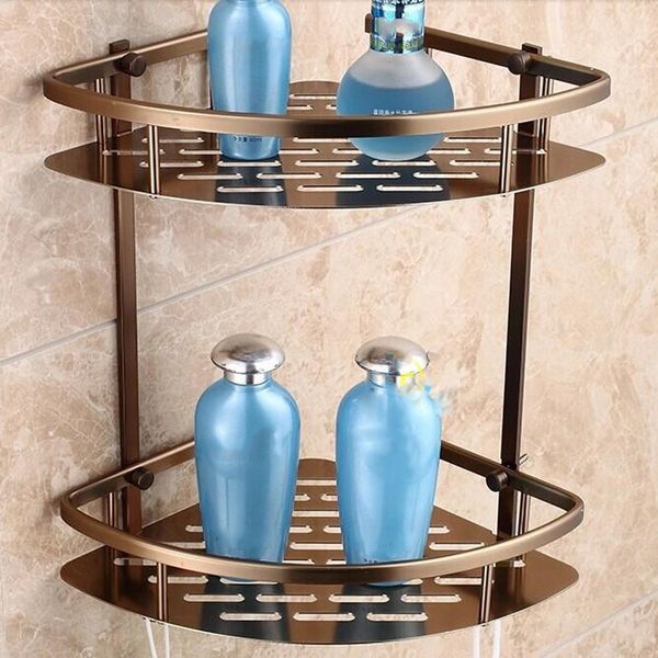 wall mounted antique finish aluminum bathroom shower shampoo shelf basket holder fashion double layer bathroom storage organization
wall mounted antique finish aluminum bathroom shower shampoo shelf basket holder fashion double layer bathroom storage organization