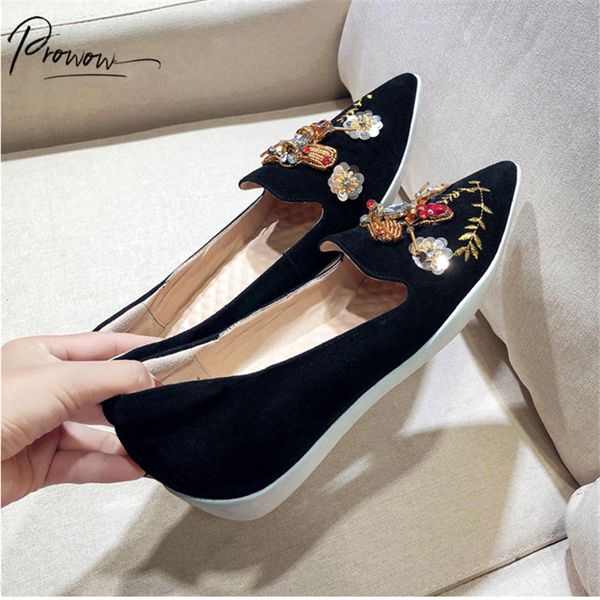 prowow new fashion spring women flats shoes pointed toe embroiderslip on shallow mouth casual comfortable women flat shoes woman, Black
prowow new fashion spring women flats shoes pointed toe embroiderslip on shallow mouth casual comfortable women flat shoes woman, Black