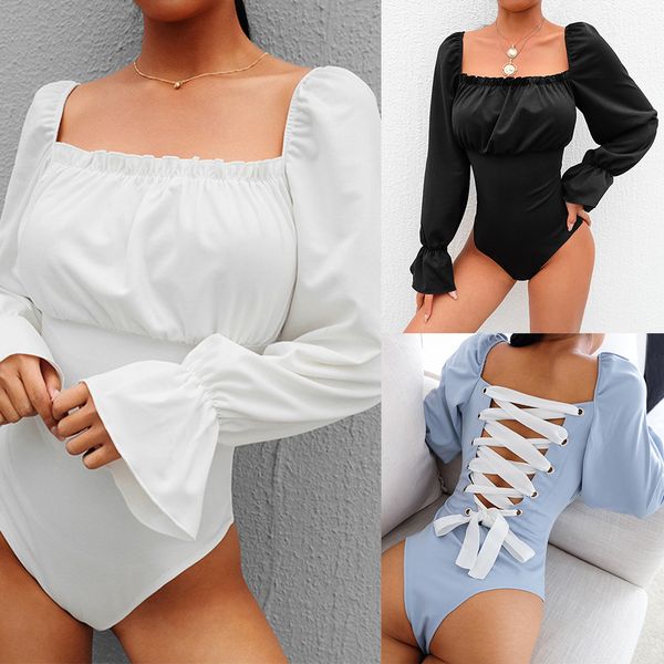 bodysuit women vintage elegant square collar back baddage basic solid bodysuit puff long sleeve jumpsuit body mujer, Black;white
bodysuit women vintage elegant square collar back baddage basic solid bodysuit puff long sleeve jumpsuit body mujer, Black;white