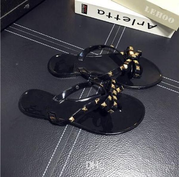 size 36-40 new 2018 women summer sandals rivets big bowknot flip flops beach sandalias femininas flat jelly designer woman sandals, Black
size 36-40 new 2018 women summer sandals rivets big bowknot flip flops beach sandalias femininas flat jelly designer woman sandals, Black