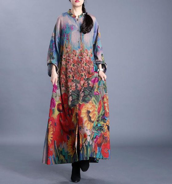 chinese national style retro printed cardigan long slim jacket 2020 fashion stand collar single breasted trench coat for women, Tan;black
chinese national style retro printed cardigan long slim jacket 2020 fashion stand collar single breasted trench coat for women, Tan;black