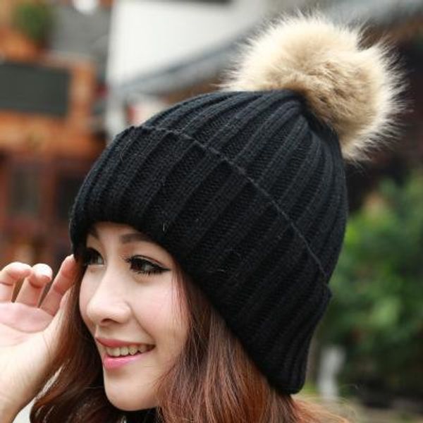 2017 new hat female classic knitted faux fur pom poms women cap headdress head warmer women's winter hats skullies beanies, Blue;gray
2017 new hat female classic knitted faux fur pom poms women cap headdress head warmer women's winter hats skullies beanies, Blue;gray