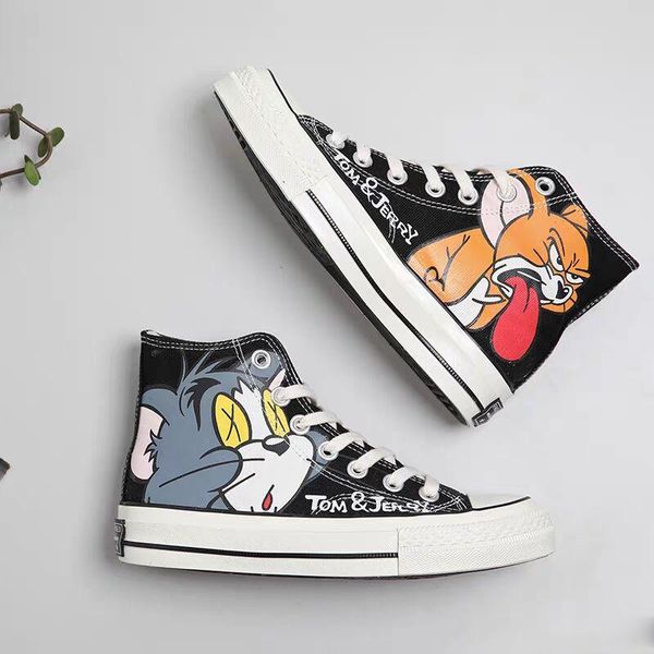 designer japanese style anime tom and jerry high shoes canvas shoes men women student graffiti canvas shoes cute cartoon casual sneakers, Black
designer japanese style anime tom and jerry high shoes canvas shoes men women student graffiti canvas shoes cute cartoon casual sneakers, Black